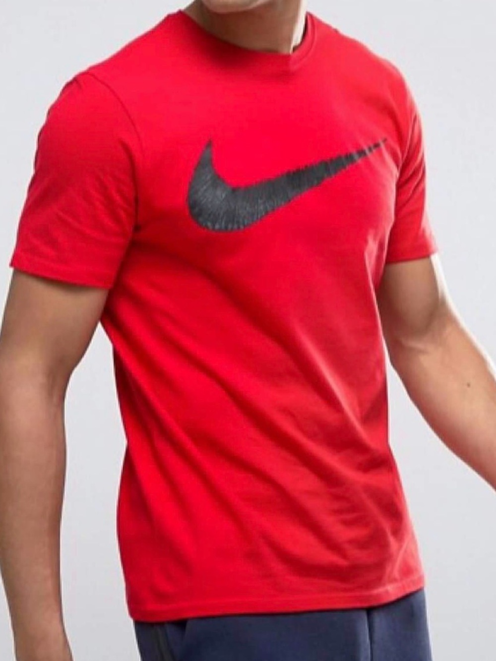 Nike Red Short-Sleeve Crewneck with Black Swoosh